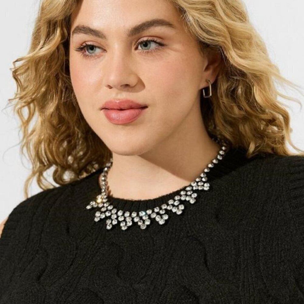 Torrid - Rhinestone Sparkle Statement Necklace in Hematite​​​​​​​
